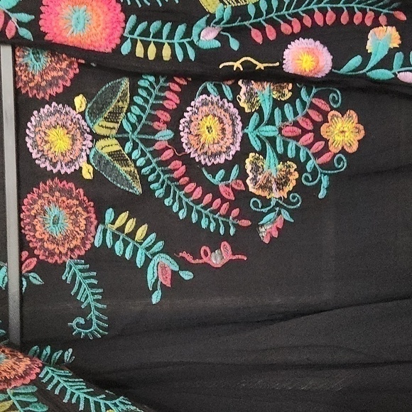 Umgee S/M Kimono Floral Embroidered Duster cardigan Boho lagenlook - Picture 3 of 10